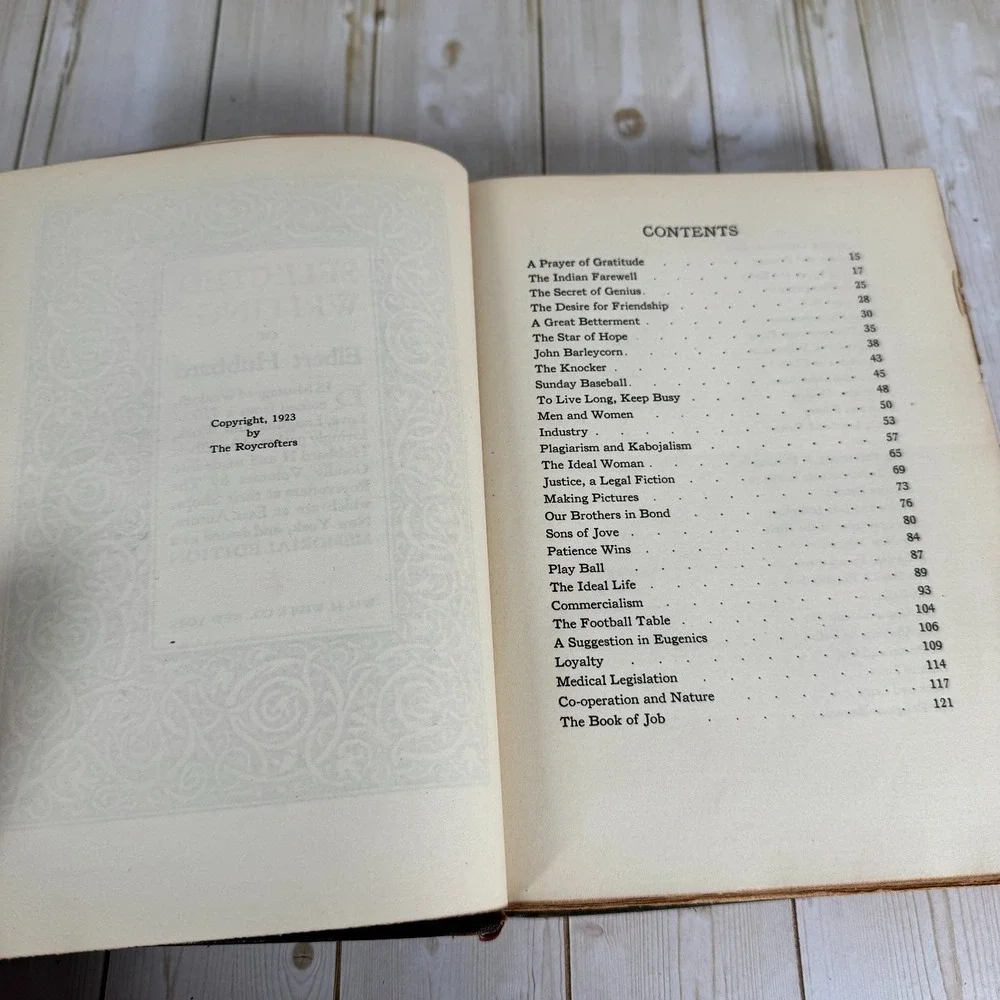 Selected Writings Elbert Hubbard 1923 Memorial Edition Roycrofters Essays